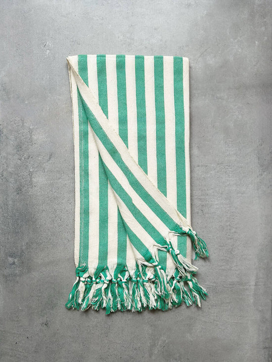 Brighton Stripe Hammam Towel - Green