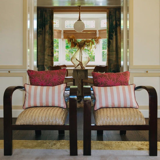 Double Sided Cushion Audrey Burgundy & Fern