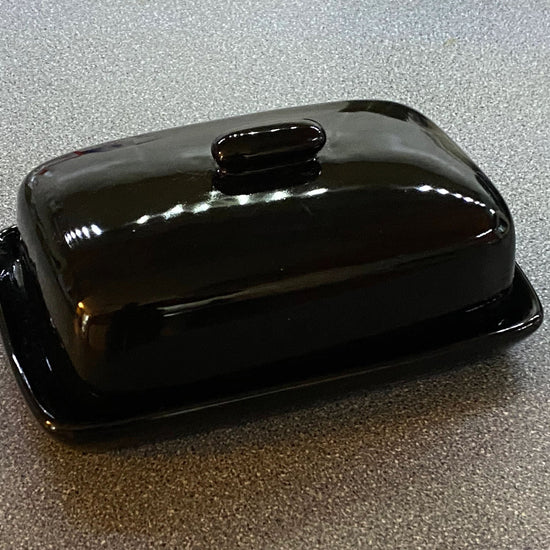 Butter Dish with Jet Black Glaze