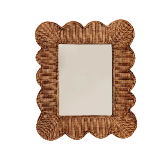 Mimi Scalloped Mirror Medium (Teak)