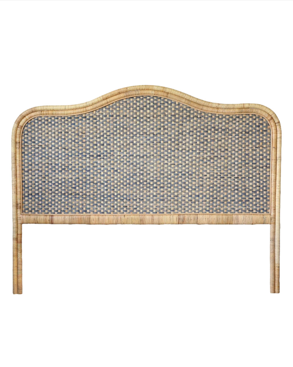 Super King Rattan Headboard - Blue