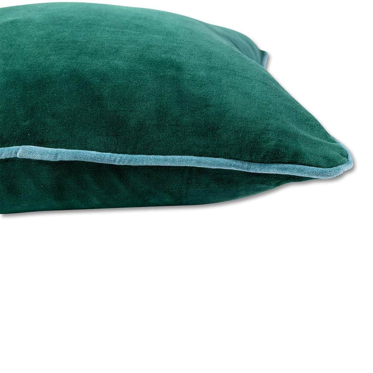 Charliss Velvet Pillow - Green + Aqua