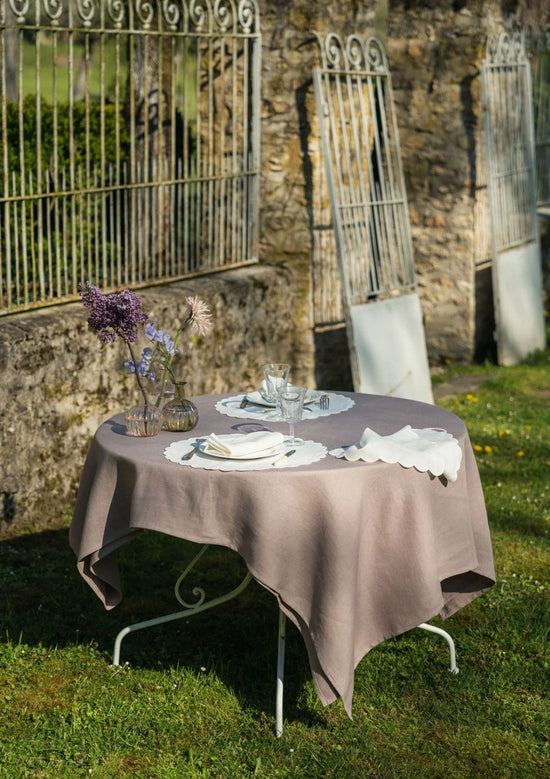 The Old Pink Linen Tablecloth