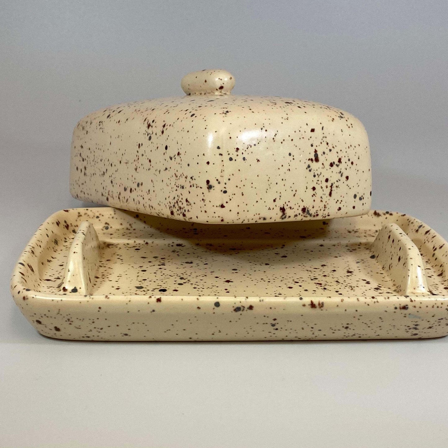 Butter Dish with Speckled Honey Glaze