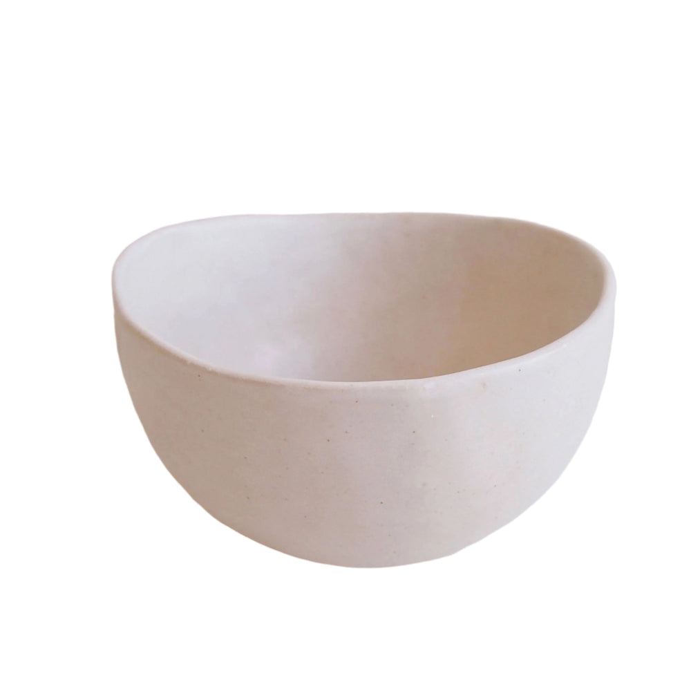 White Pottery Handmade Serving Bowl