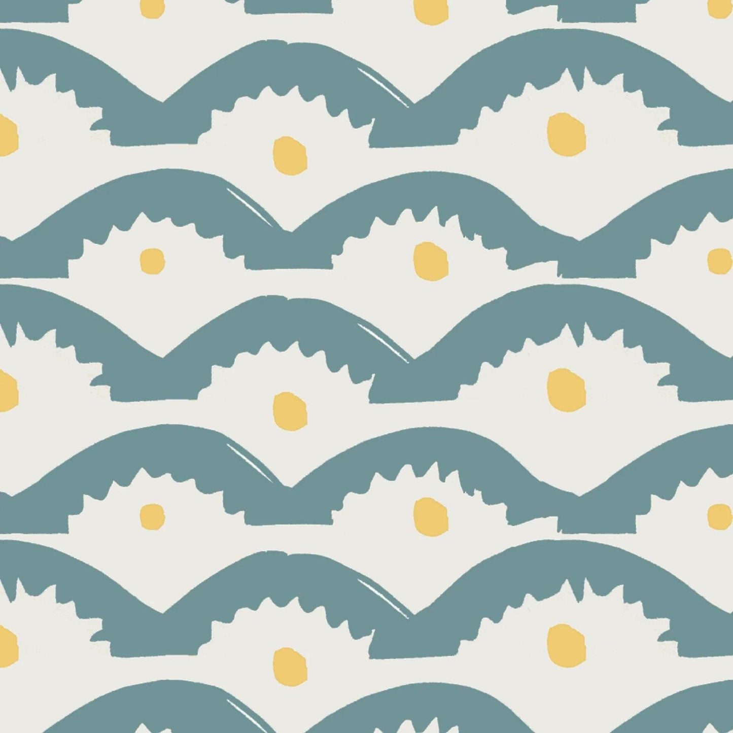 Wiggly Squiggly Wallpaper - Blue and Yellow