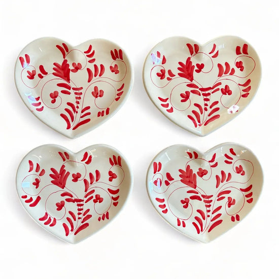 Heart Shaped Pastry Plates Set of 4