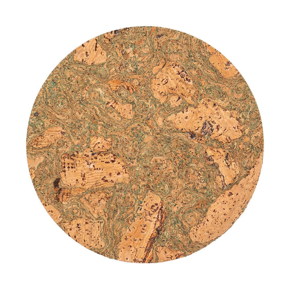 Round Natural Cork Placemat - Green