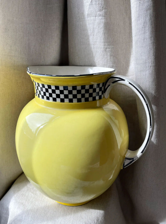 Yellow and chequerboard sun jug