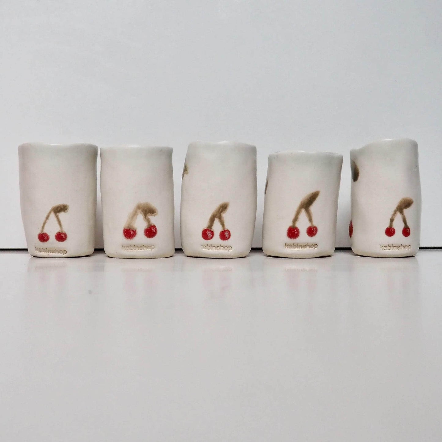 Handmade Mini Ceramic Cherry Vase