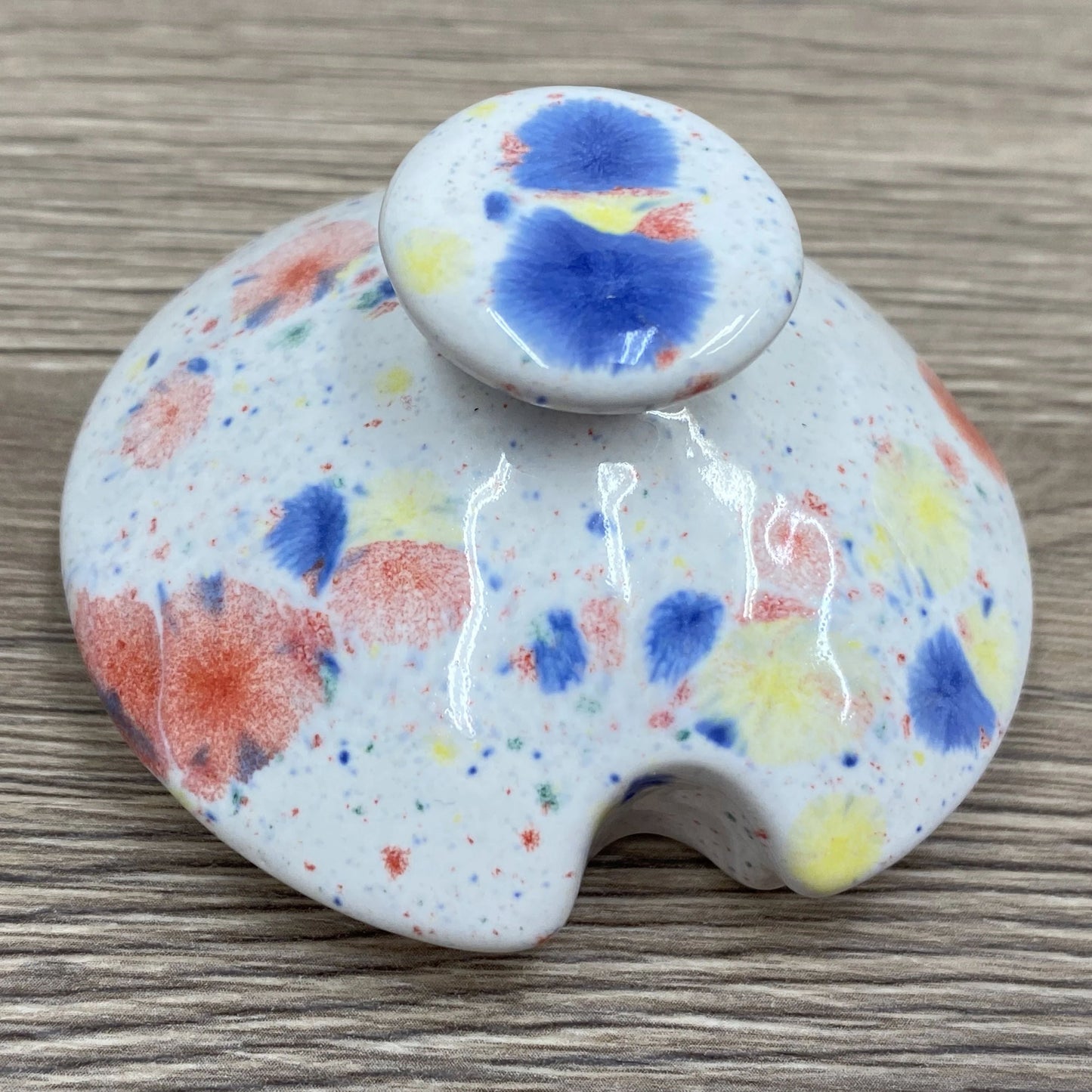 Sugar Bowl with Lid and Spoon in a Celebration Glaze