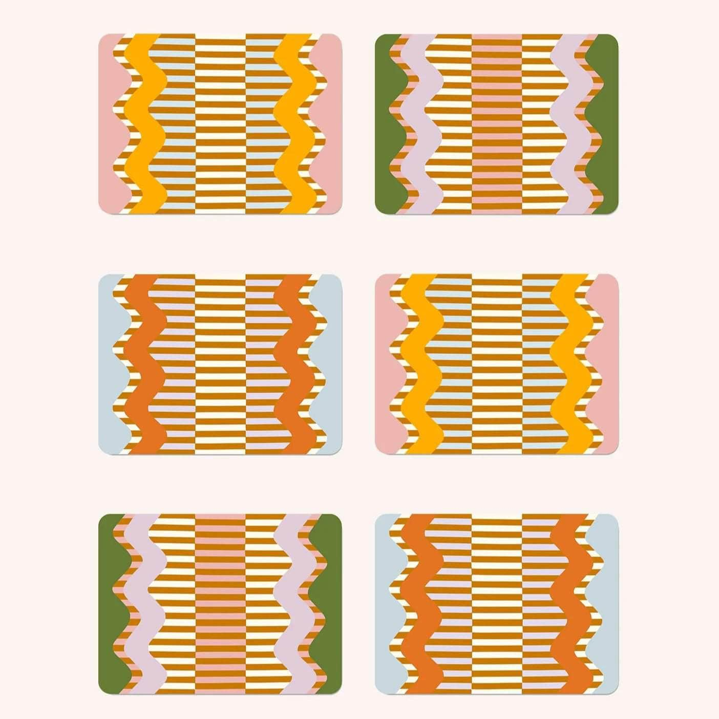 Wiggle & Stripe Placemats (Set of 6)