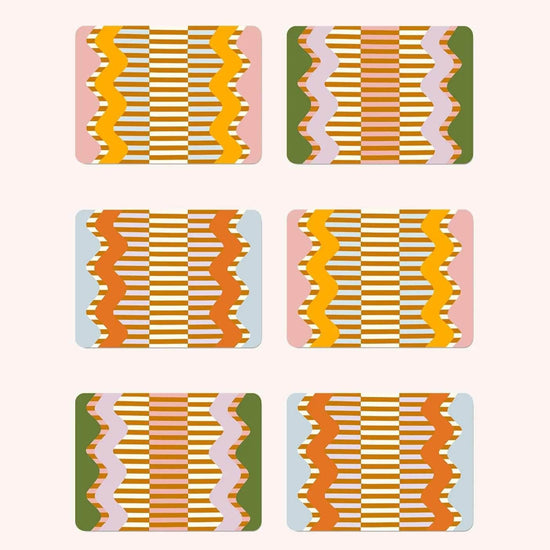 Wiggle & Stripe Placemats (Set of 6)