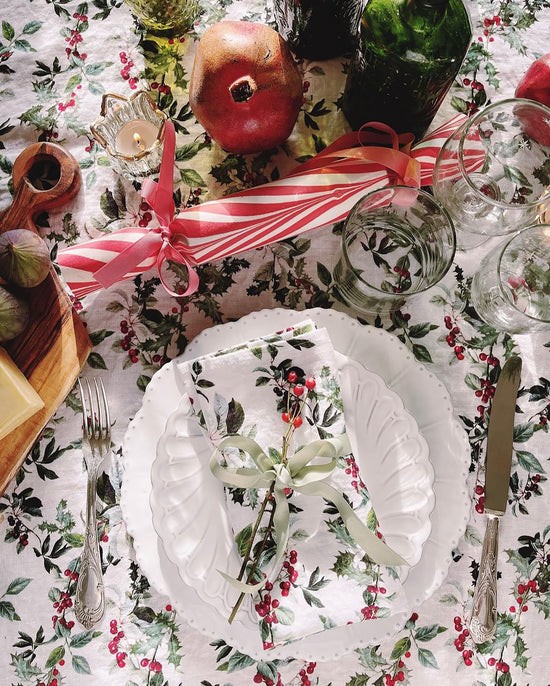 Holly Linen Tablecloth