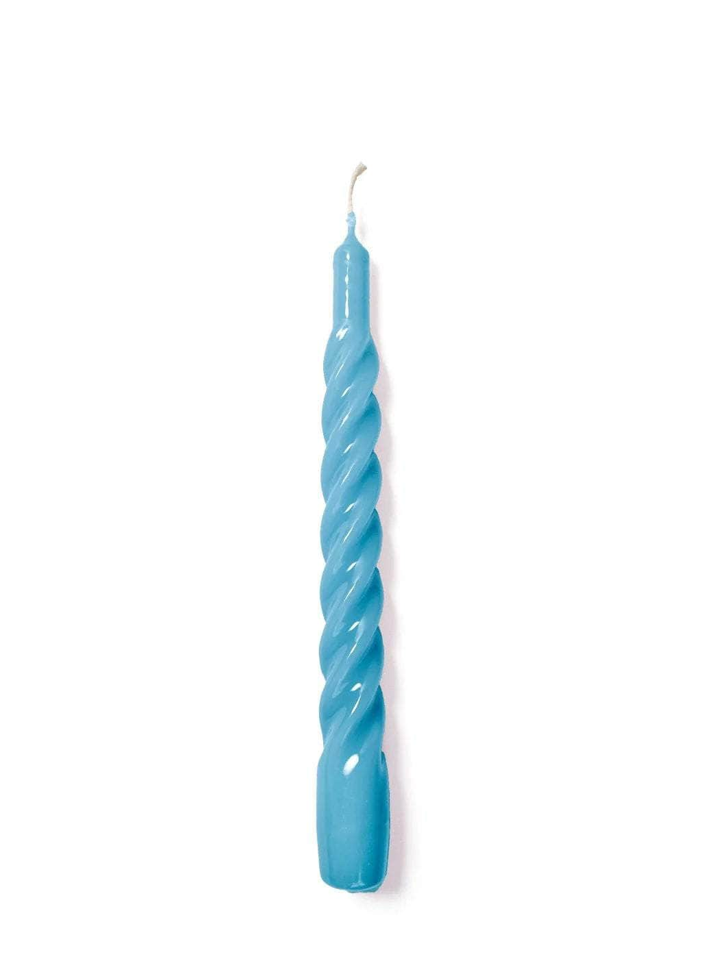 Light Blue Twisted Gloss Candles - Set of 6