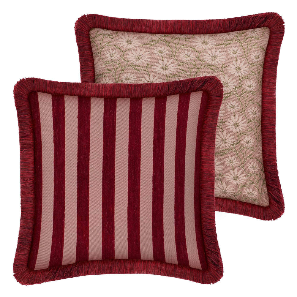 Double Sided Cushion Jackie Bordeaux & Rose x Mako Rose & Olive