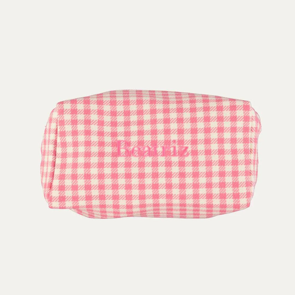 Personalized Pink Vichy Toiletry Bag