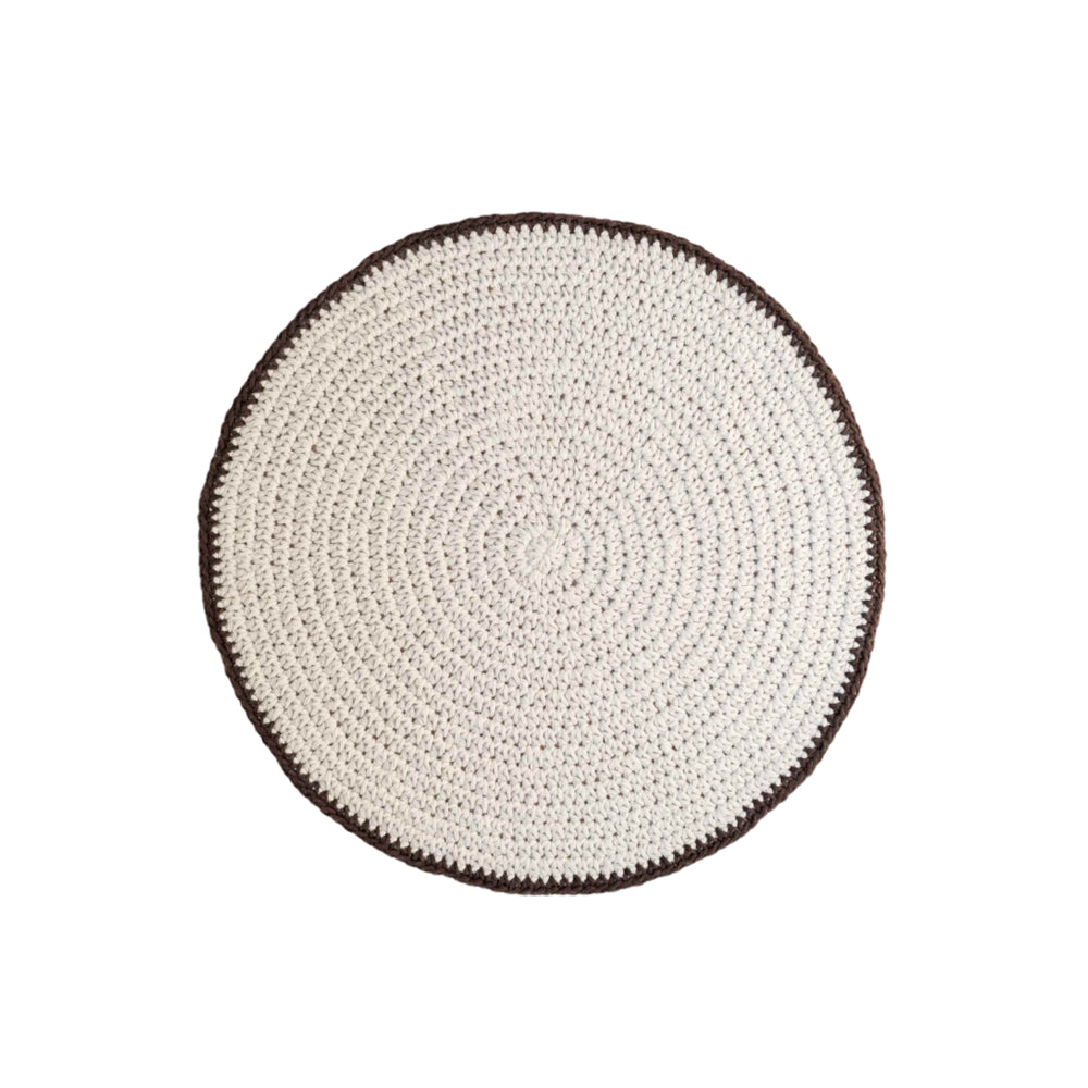 Crochet Round Placemat, Set of 4 - Beige