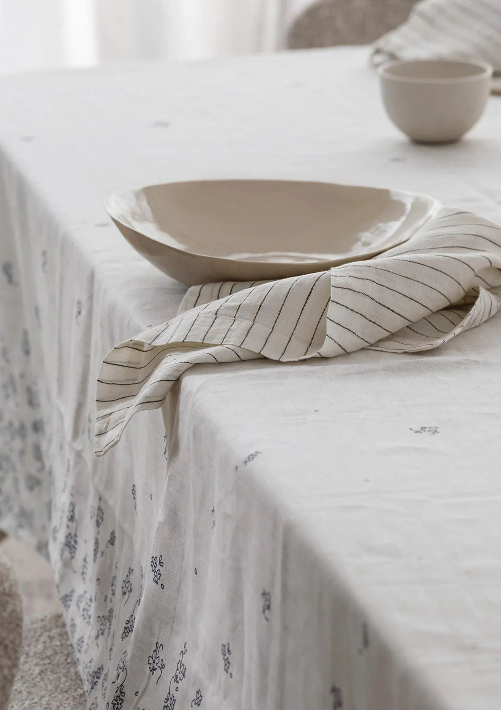 100% Linen Table Napkins - Striped Olive (Set of Four)