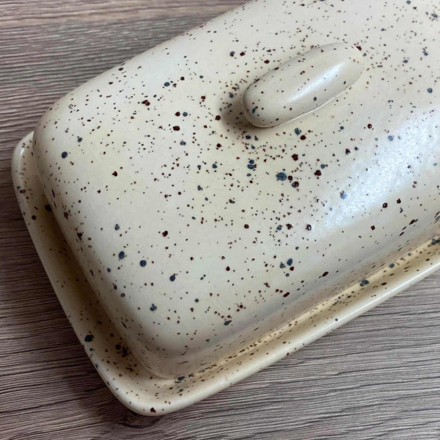 Butter Dish and Milk Jug set in Speckled Honey Glaze