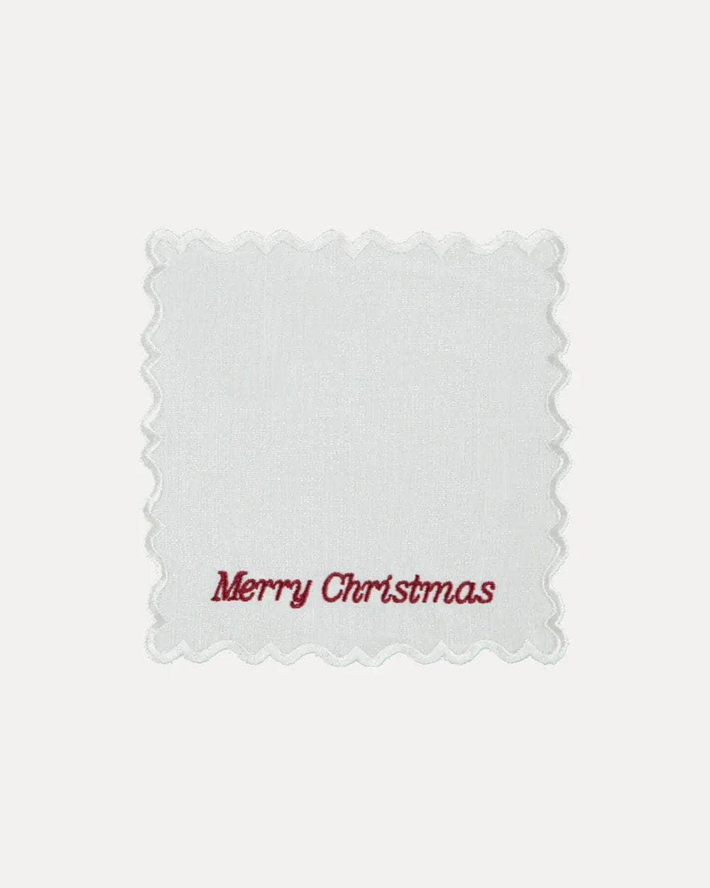 Merry Christmas Wavy Cocktail Napkin