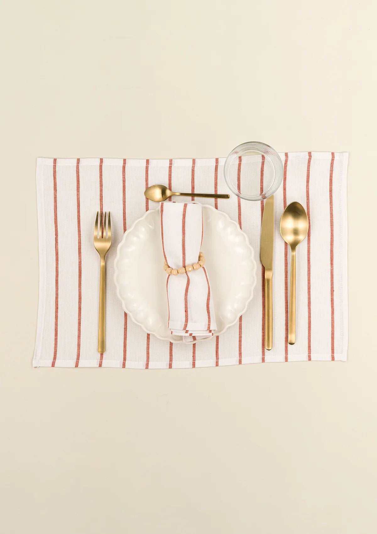 The Orange & White Stripes Linen Napkins (Set of 2)