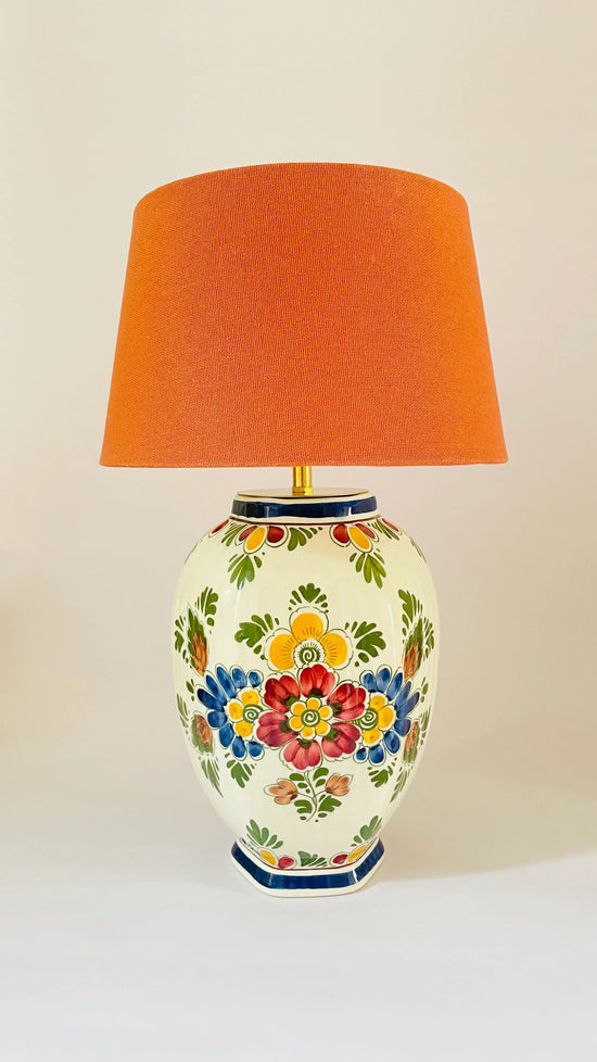 Antique Delft Polychrome Lamp