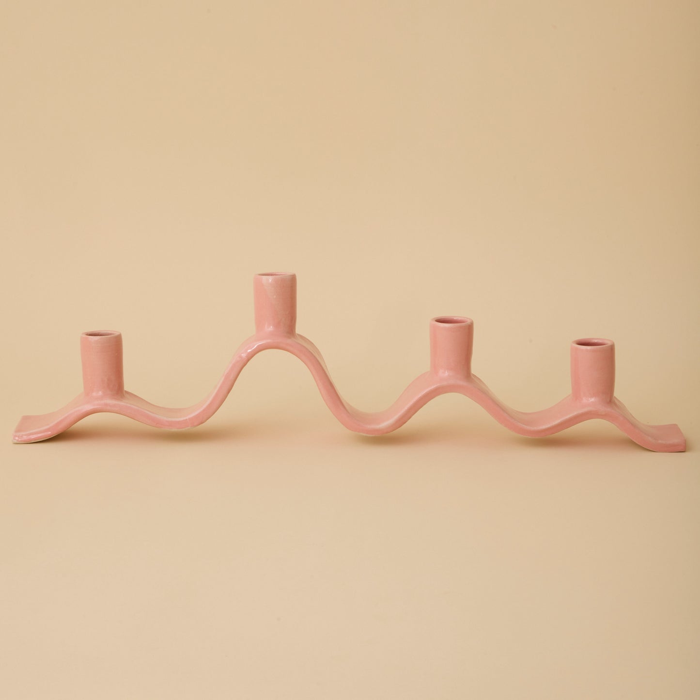 Large Wavy Candelabra - Pink