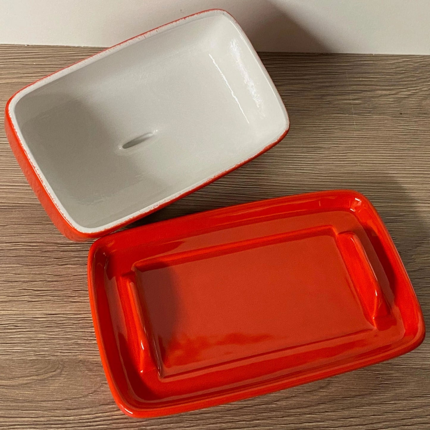 Butter Dish Red Glaze