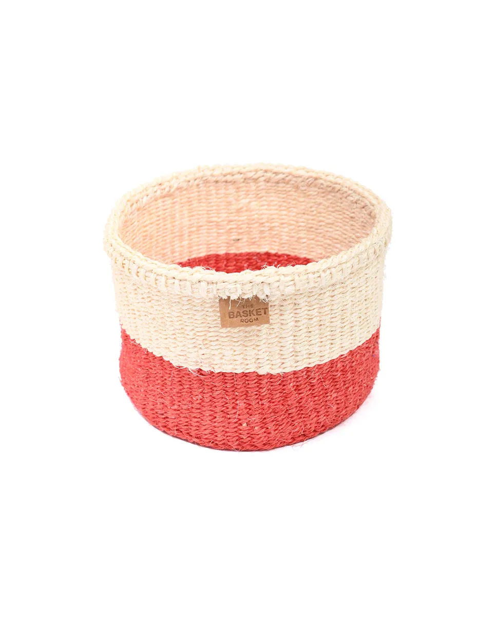 TANGU: Red Colour Block Woven Basket