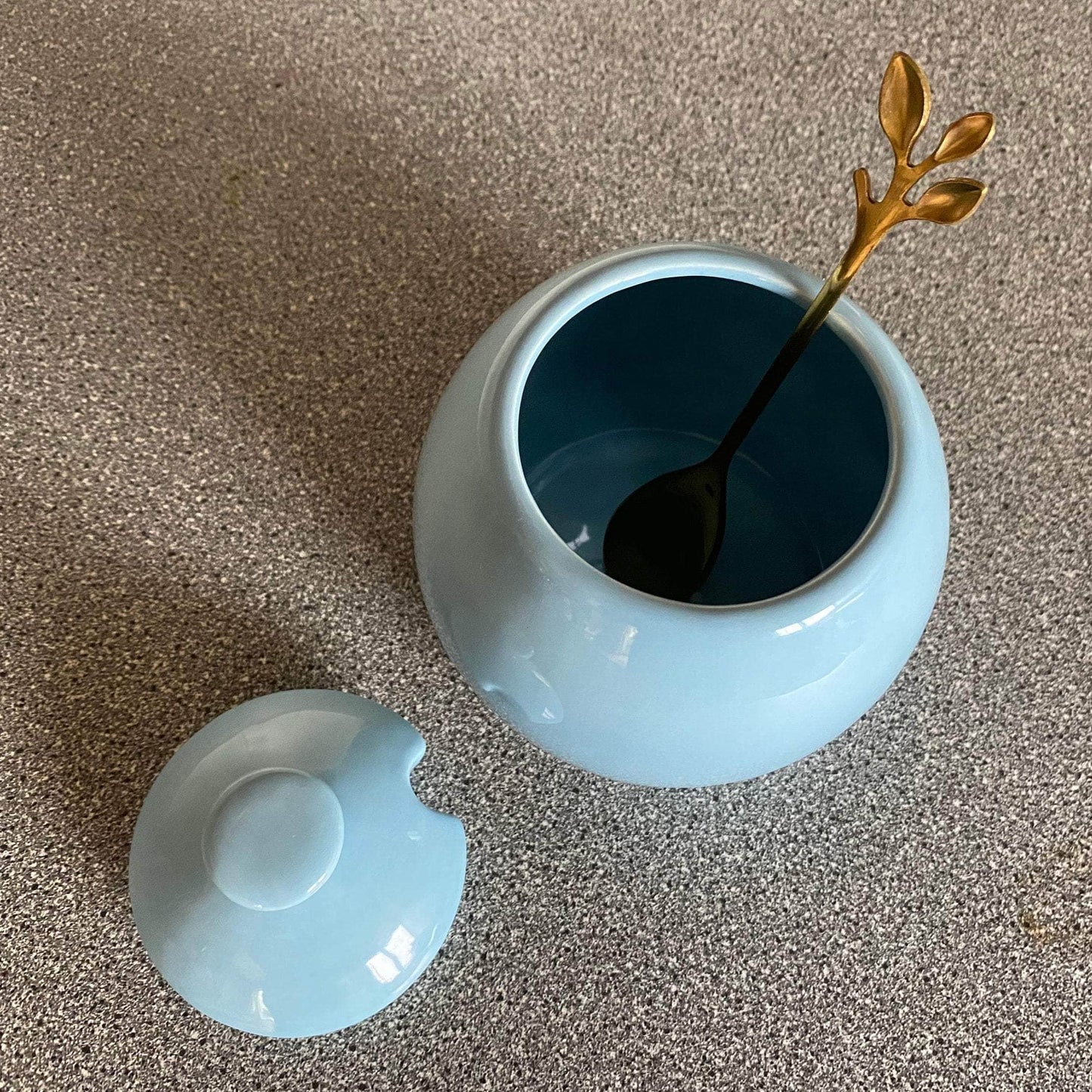 Butter Dish and Sugar Bowl Set - Powder Blue Glaze