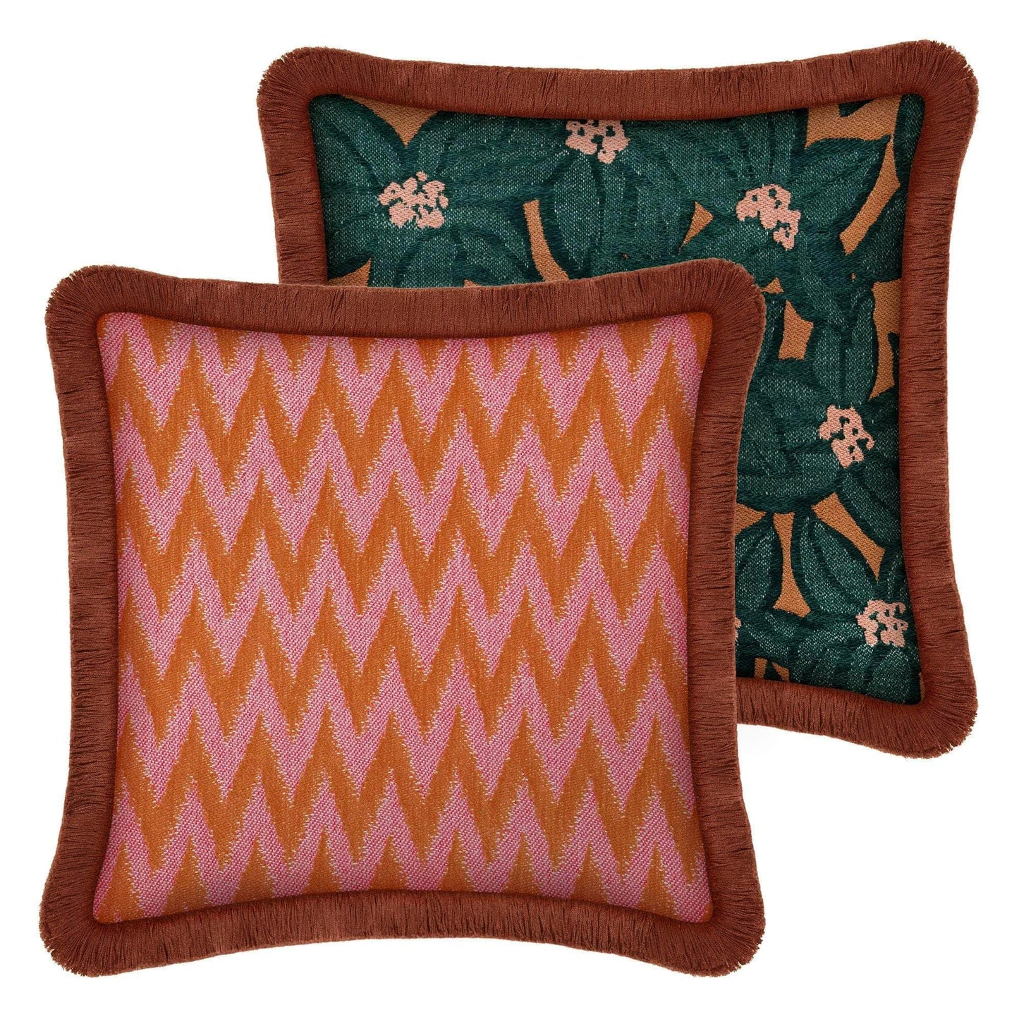 Double Sided Cushion Rosita Orange & Pink x Michelle Orange & Emerald