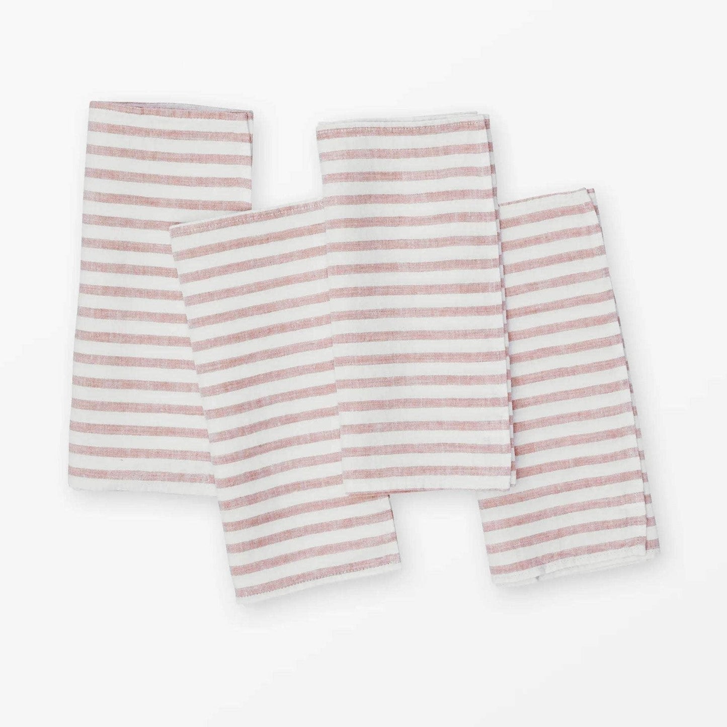 Linen Napkin Breton Stripe Pink - Set of 4