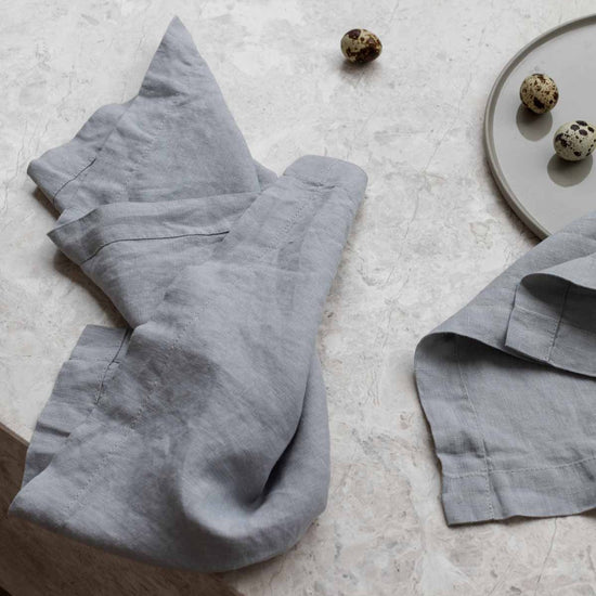 100% Linen Table Napkins - Cool Grey (Set of Four)