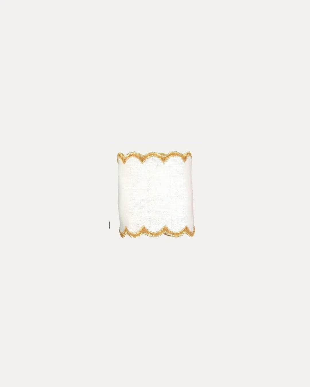 Personalized White and Gold Linen Napkin Ring