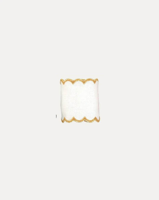 Personalized White and Gold Linen Napkin Ring