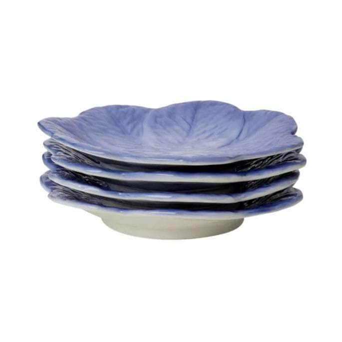 Blue Cabbage Dessert Plates | Set of 4