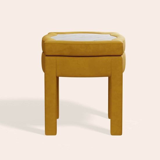 Piero Footstool, Turmeric Velvet