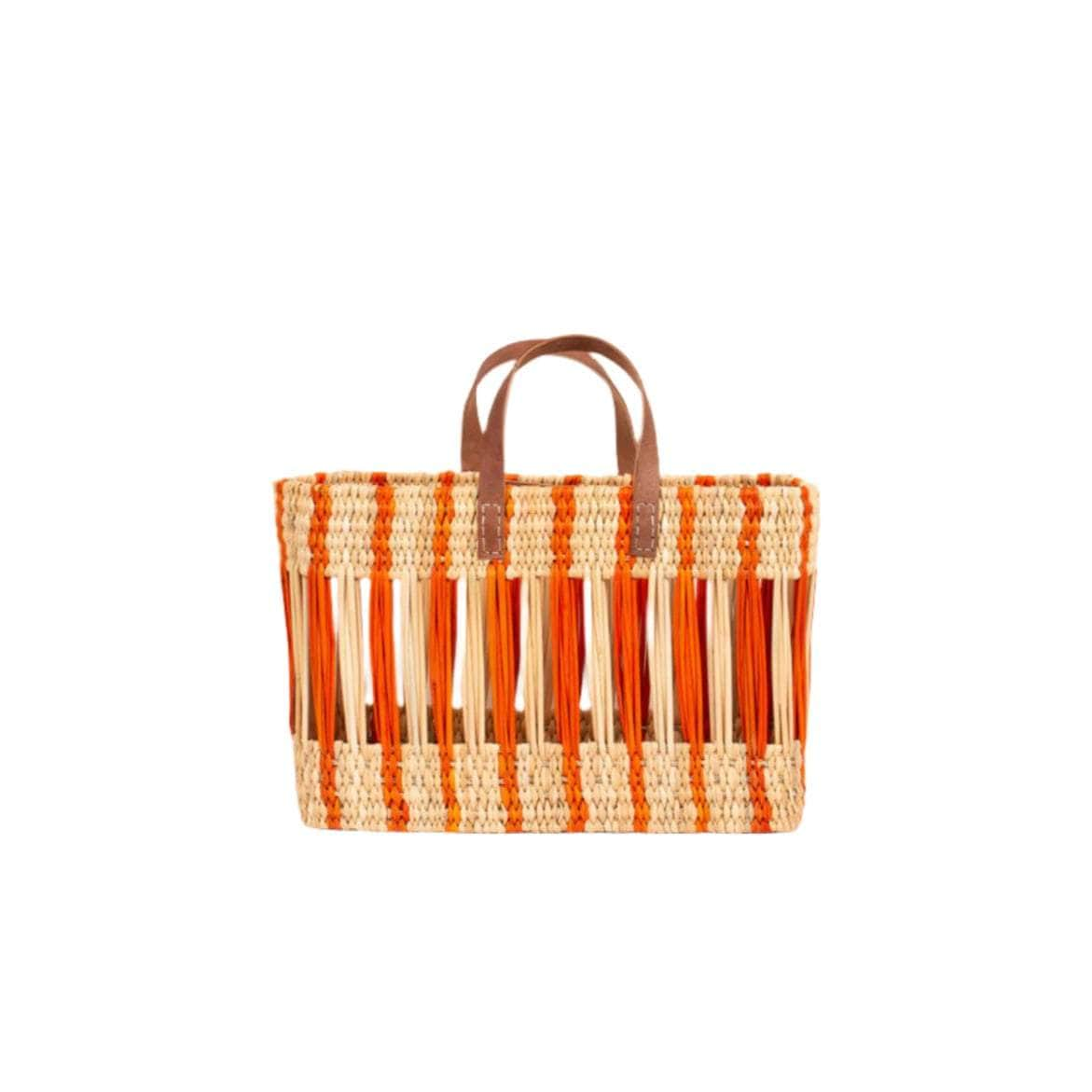 Decorative Reed Basket - Orange Stripe