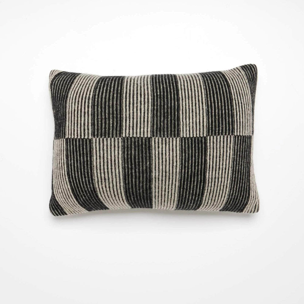 British Wool Tiles Cushion - B&W 55cm x 40cm