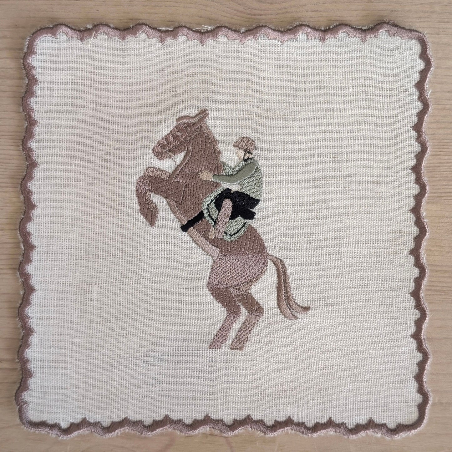 Horse - Horse Embroidery Cocktail Napkin Set (Set of 6)