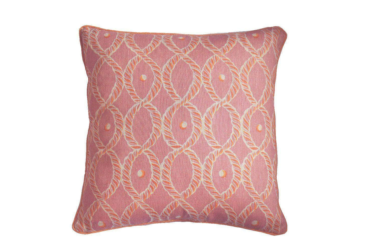 Dolly Large Piped Cushion in Pink and Gold