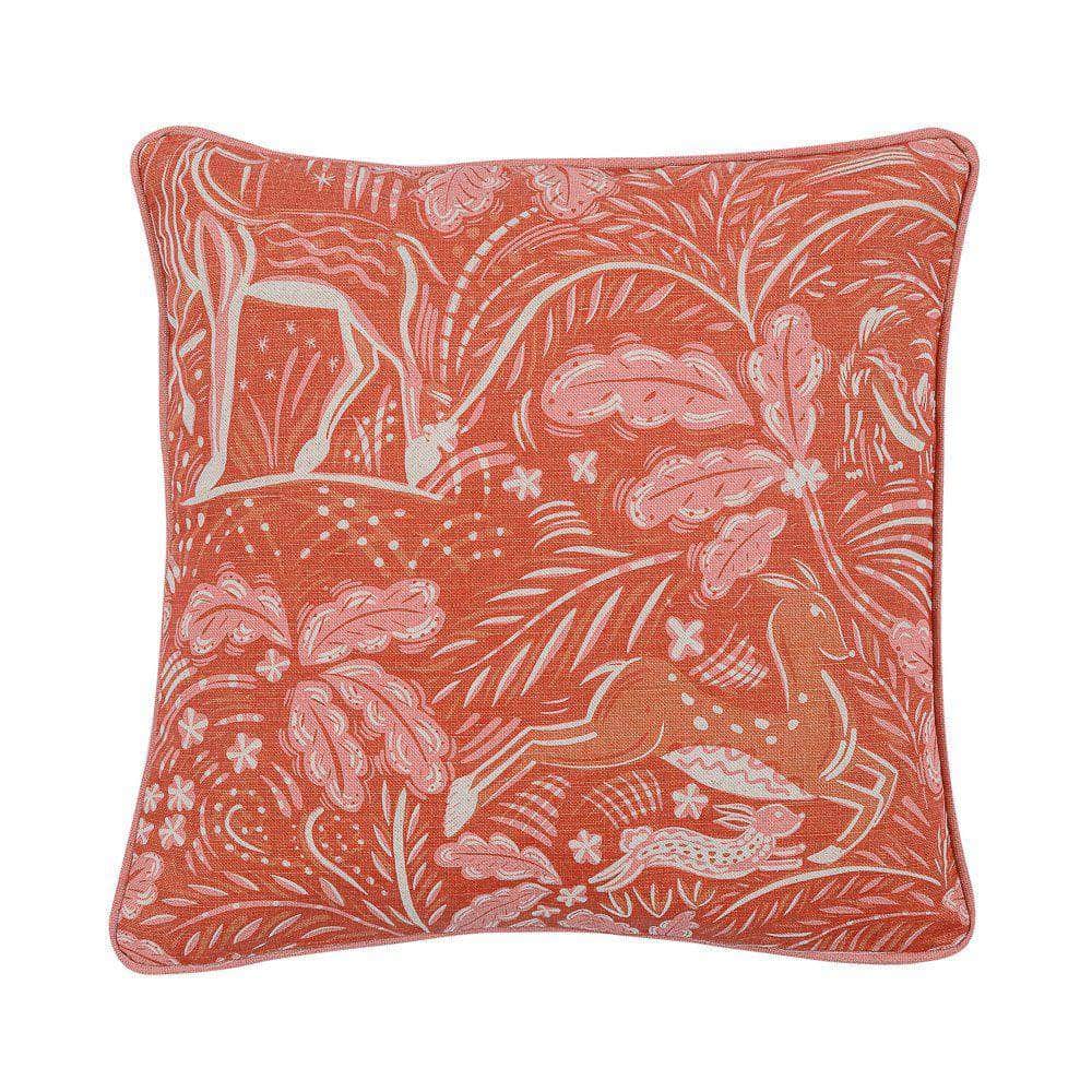 Staffordshire Small Cushion Rust and Stafford Pink