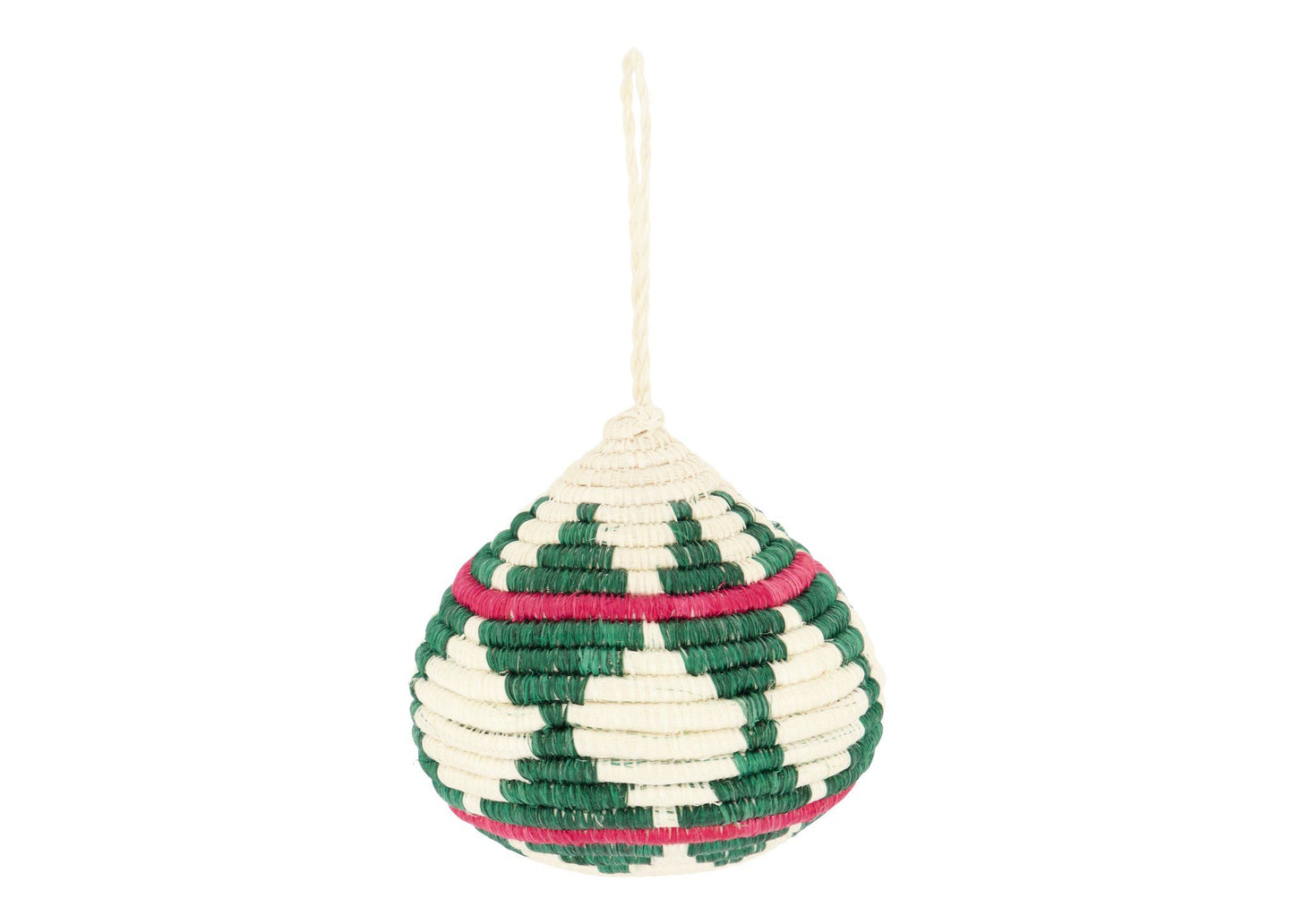 Red & Green Bulb Holiday Ornament from Rwanda