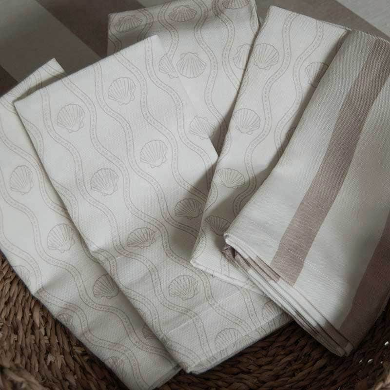 Mocha Striped Linen Napkin - Set of 4