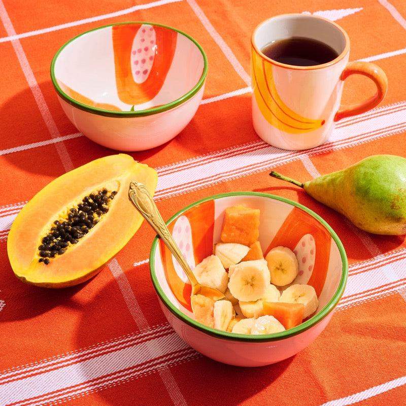 Sunny Papaya Bowls (Set of 2)