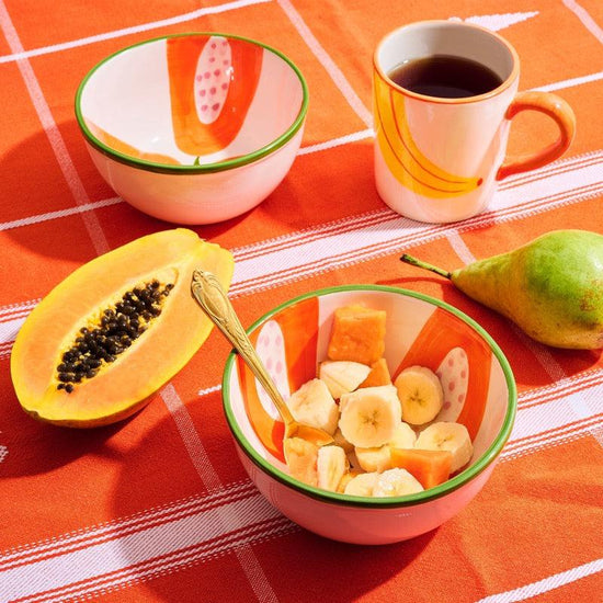 Sunny Papaya Bowls (Set of 2)