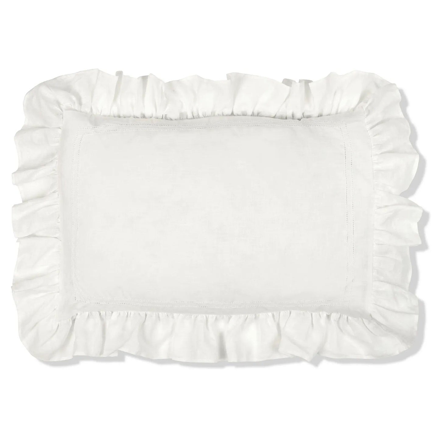 Personalised Ruffle Pillowcase Ivory White