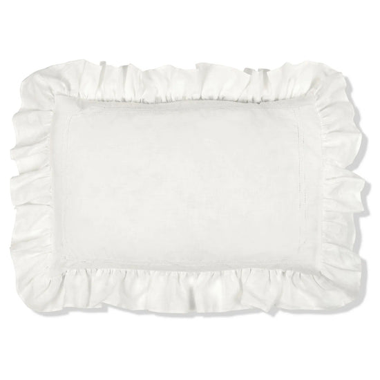 Personalised Ruffle Pillowcase Ivory White