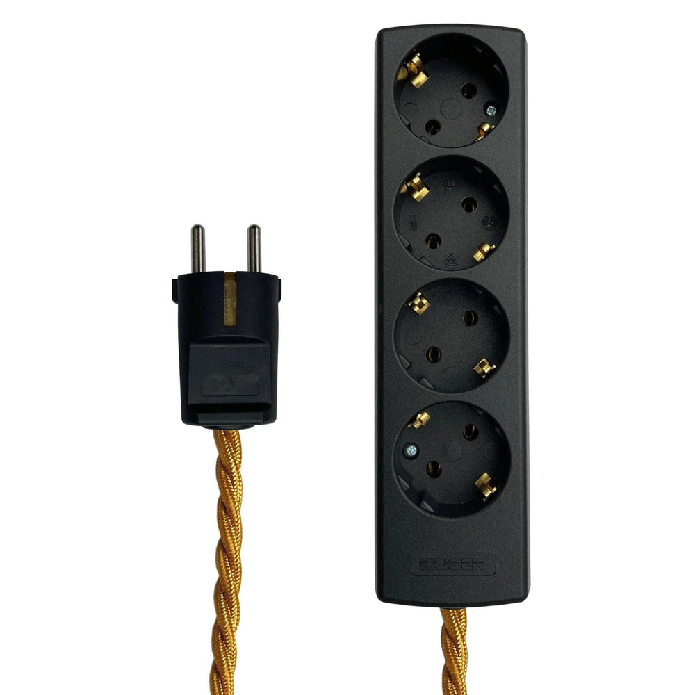 Gold & Black Extension Lead EU